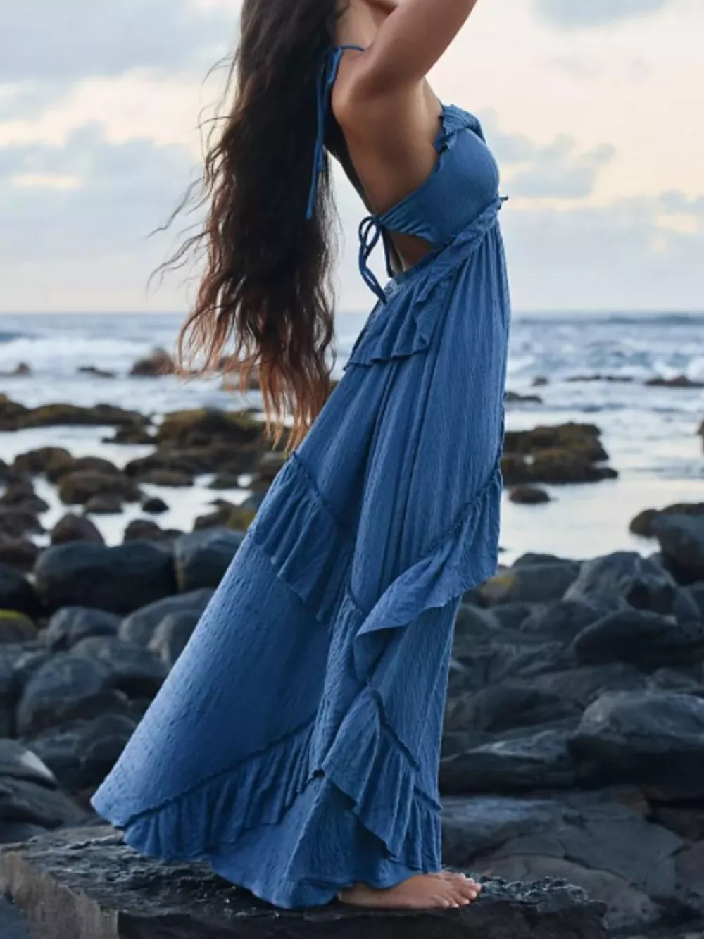 Ruffled Halter Neck Maxi Dress, image 22