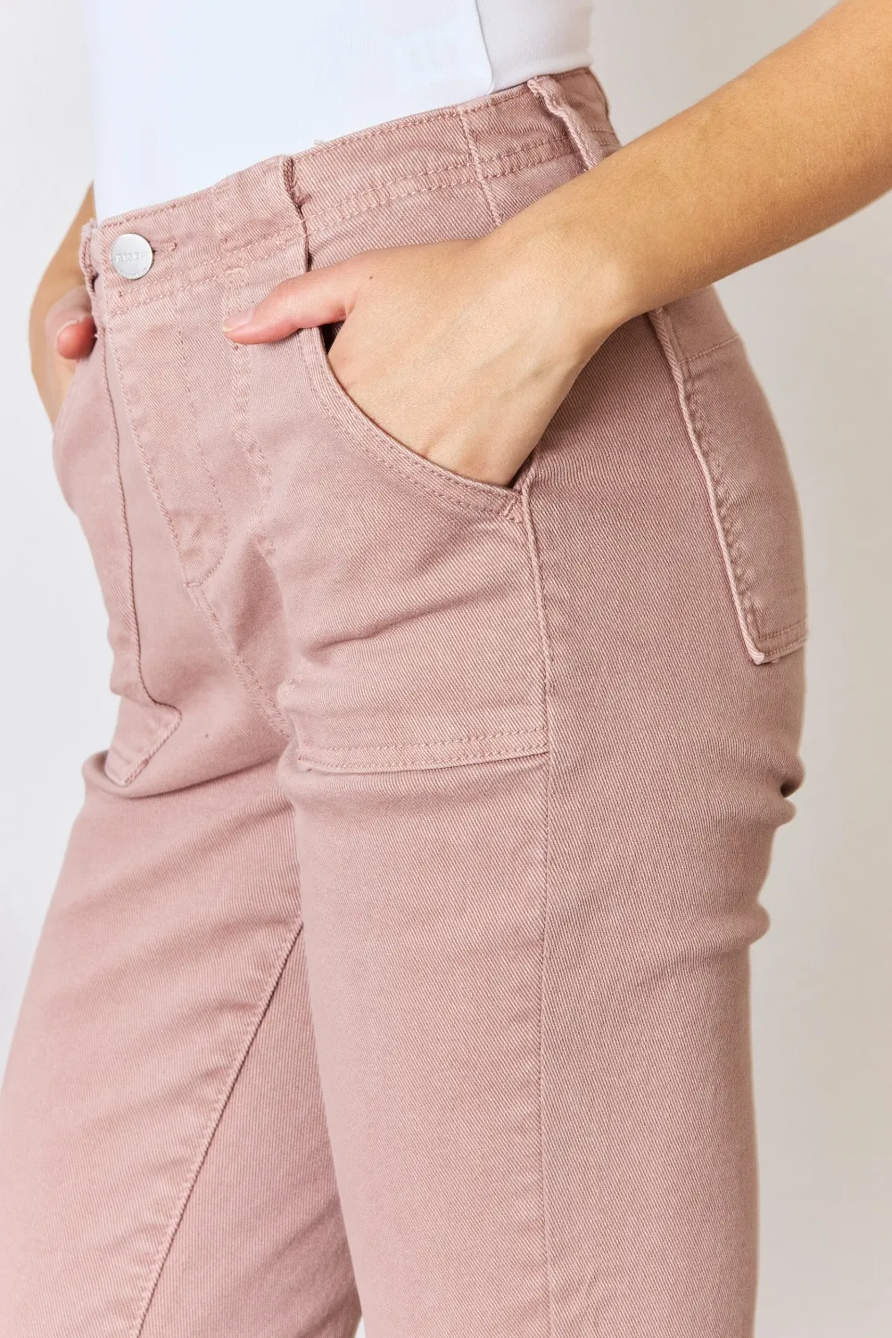 Full Size High Rise Ankle Flare Jeans, image 6