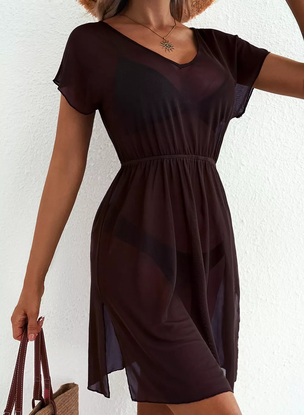 Printed Short Sleeve Mini Dress, image 31