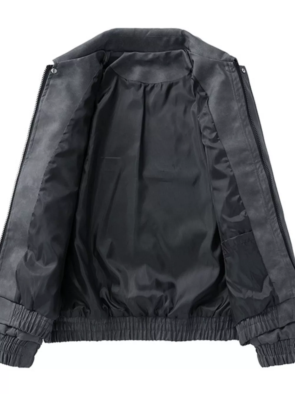 Men's Plus Size Embroidered Elastic Waist Casual Jacket, image 6