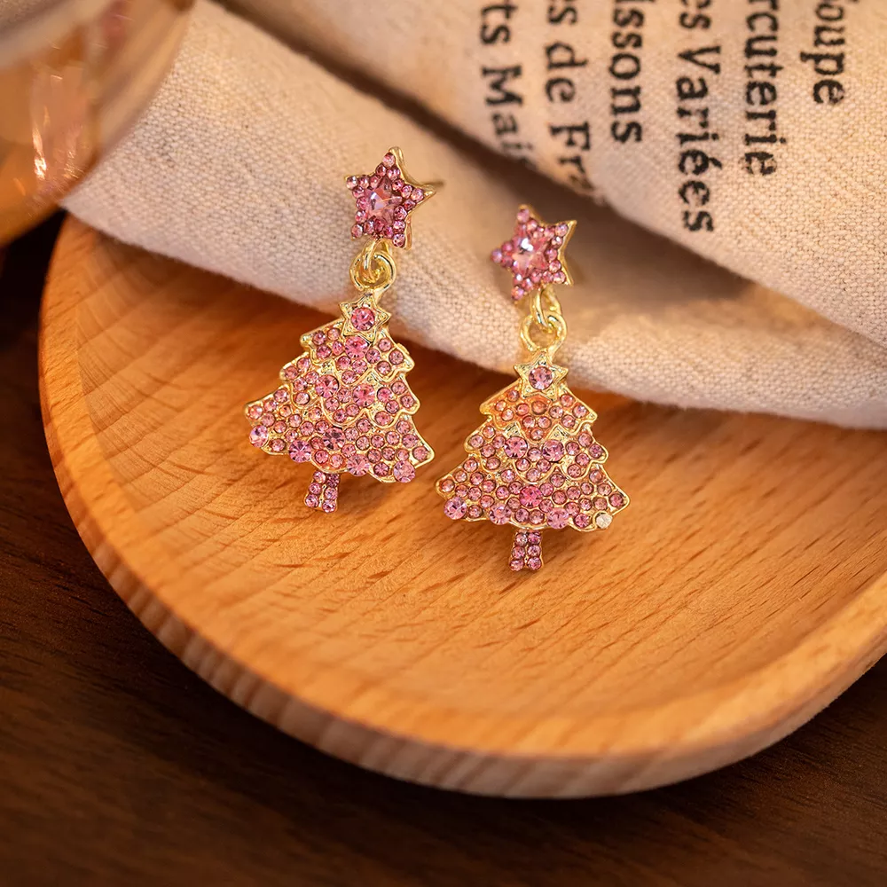 Christmas Tree Star Dangle Earrings, image 4
