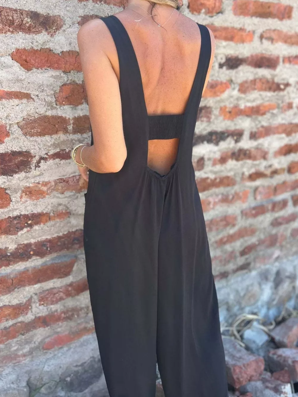 Full Size Button-Front Wide Leg Jumpsuit Plus Size, image 3