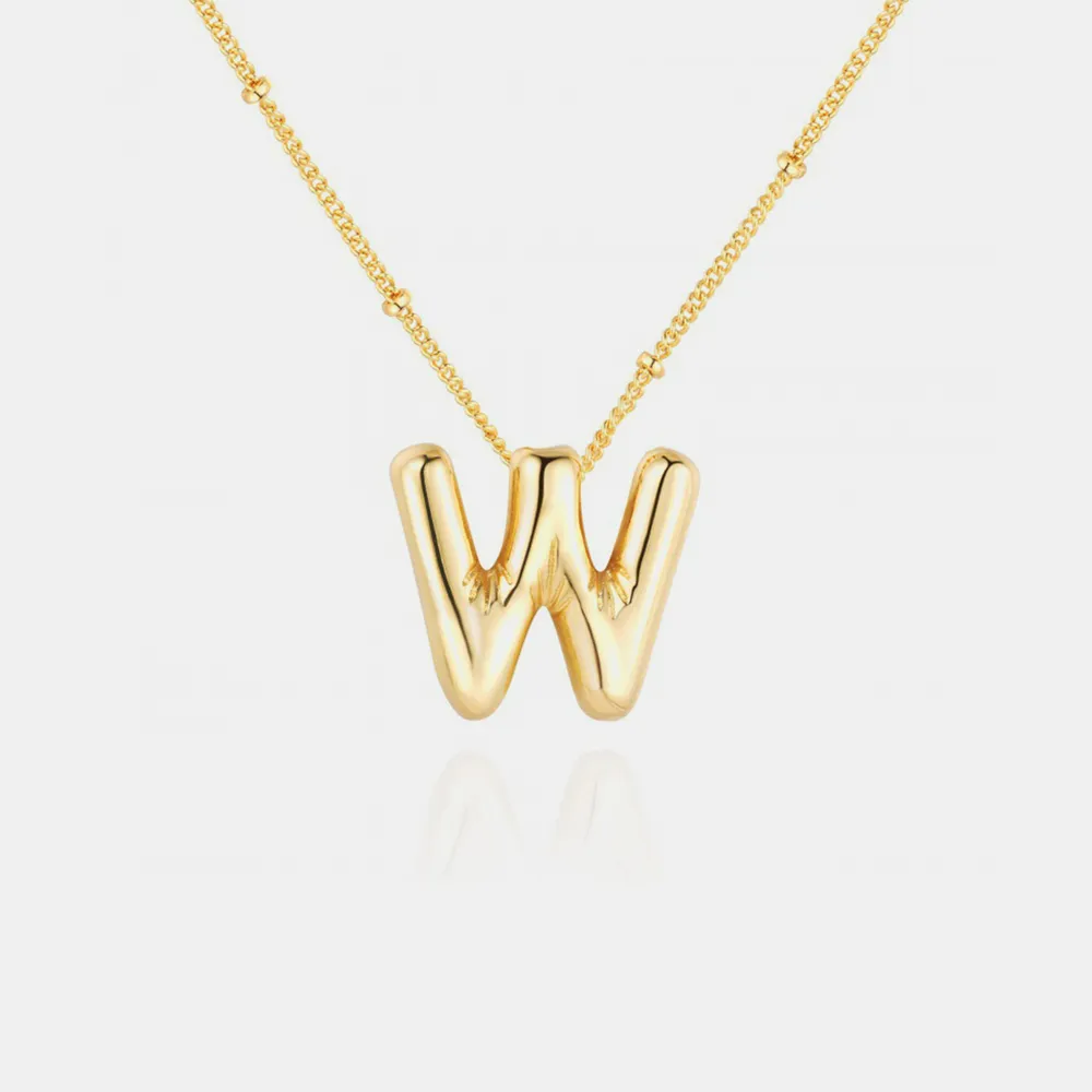 Gold-Plated Bubble Initial Necklace, image 7