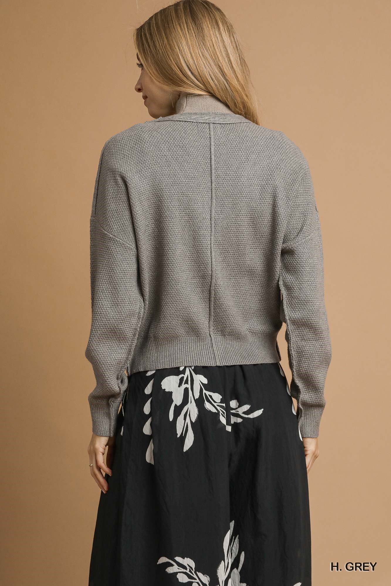 Chunky Cable Knit V-Neck Button-Up Cardigan, image 2