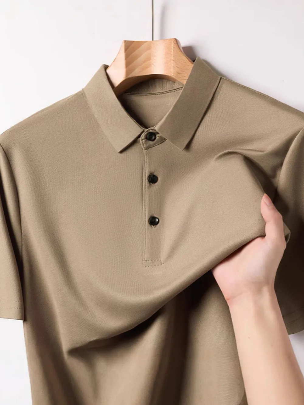 Men's Plus Size Button Detail Short Sleeve Polo, image 4