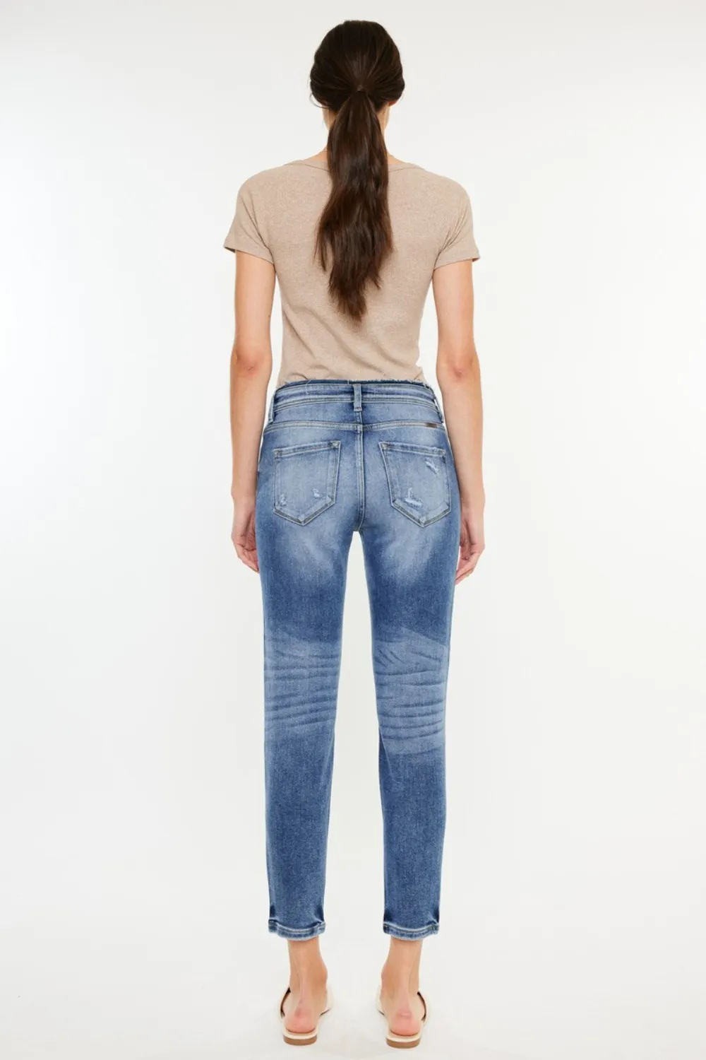 High Rise Distressed Mom Jeans, image 5