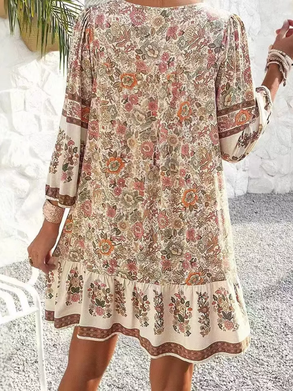 Floral Print Tassel Tie Neck Mini Dress, image 21