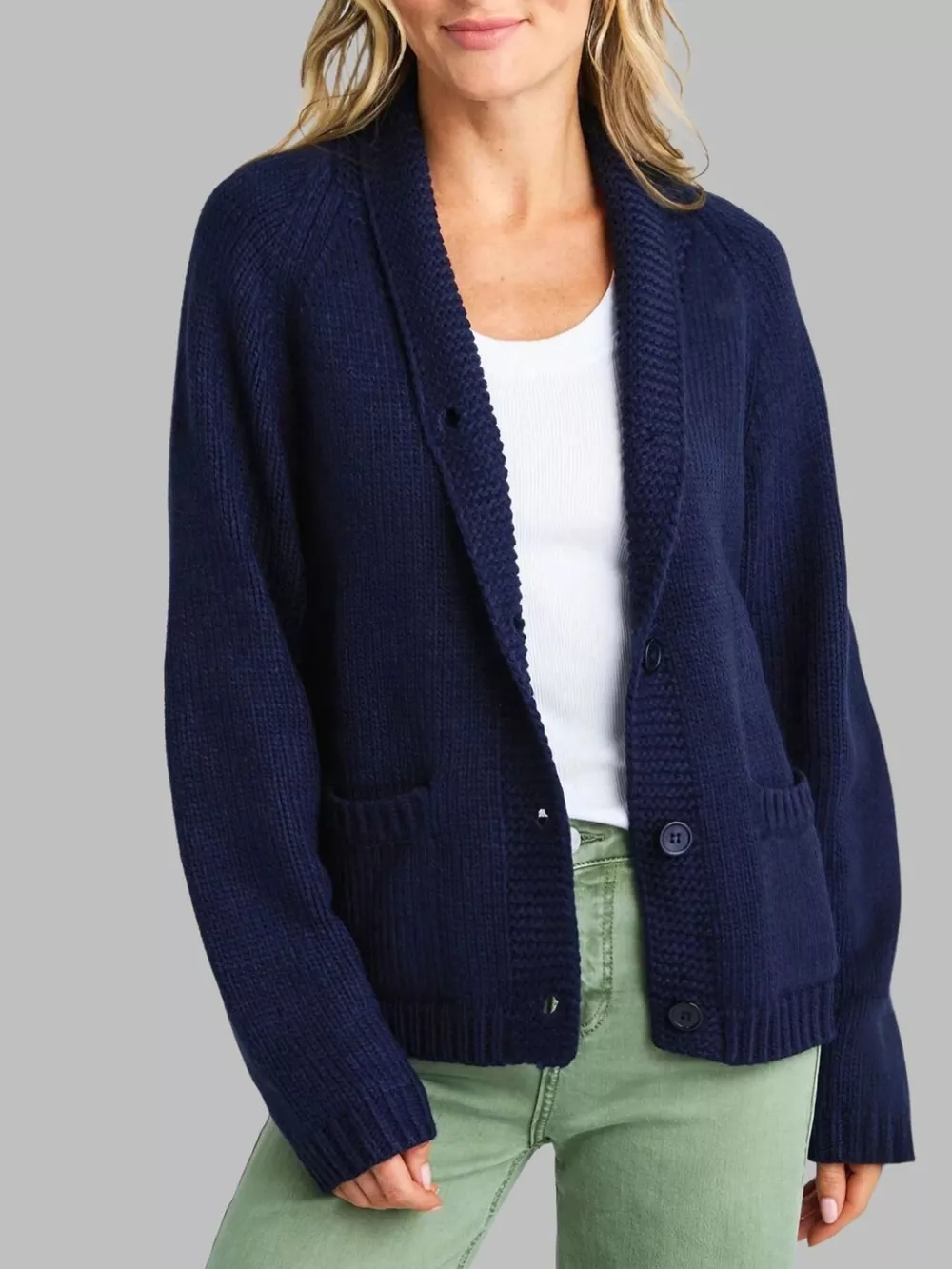USA Flag Chunky Knit Button-Down Cardigan, image 6
