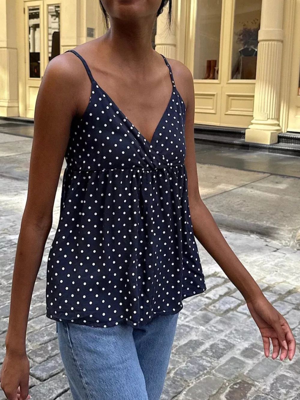 Polka Dot V-Neck Flowy Cami, image 9