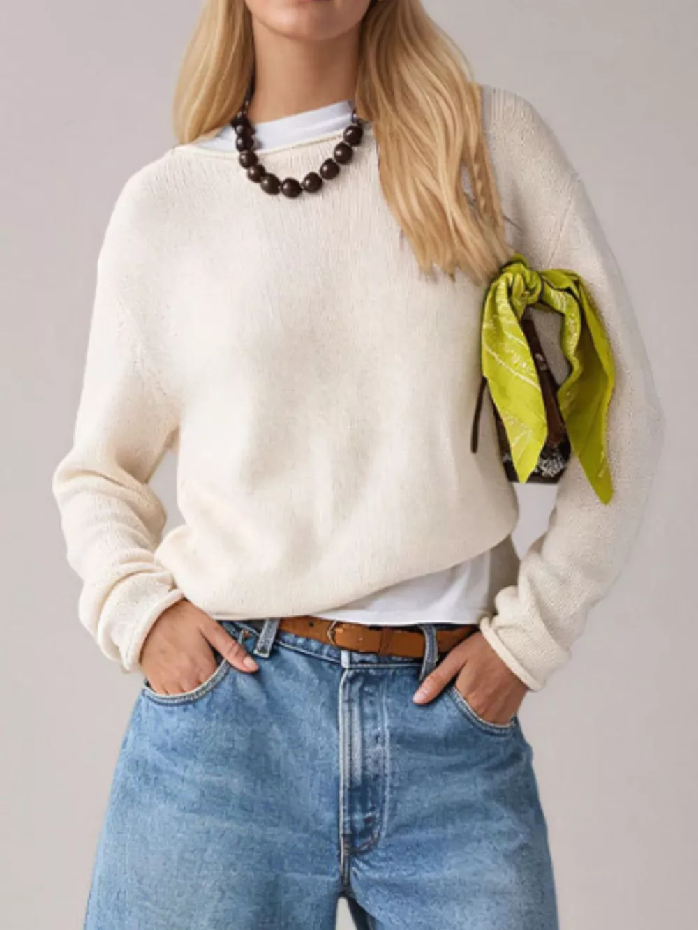 Casual Striped Boat Neck Sweater, image 10
