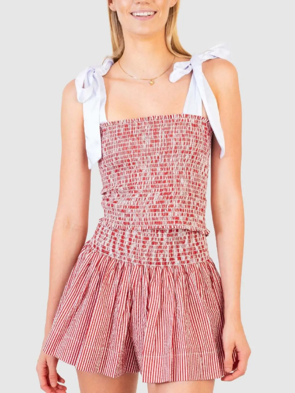 Smocked Tie Shoulder Cami and Shorts Set, image 10