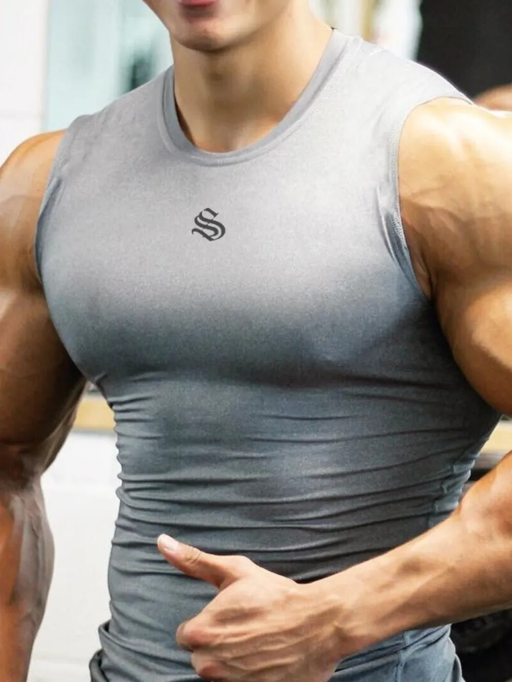 Men's Plus Size Round Neck Tank, image 4