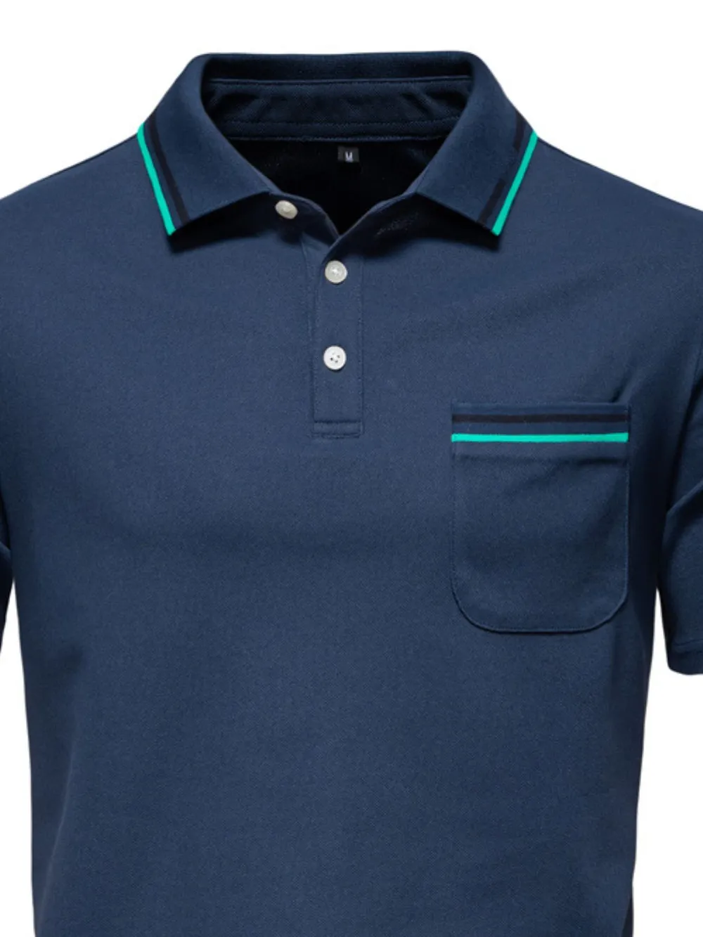 Men's Short Sleeve Collared Neck Striped Polo, image 7