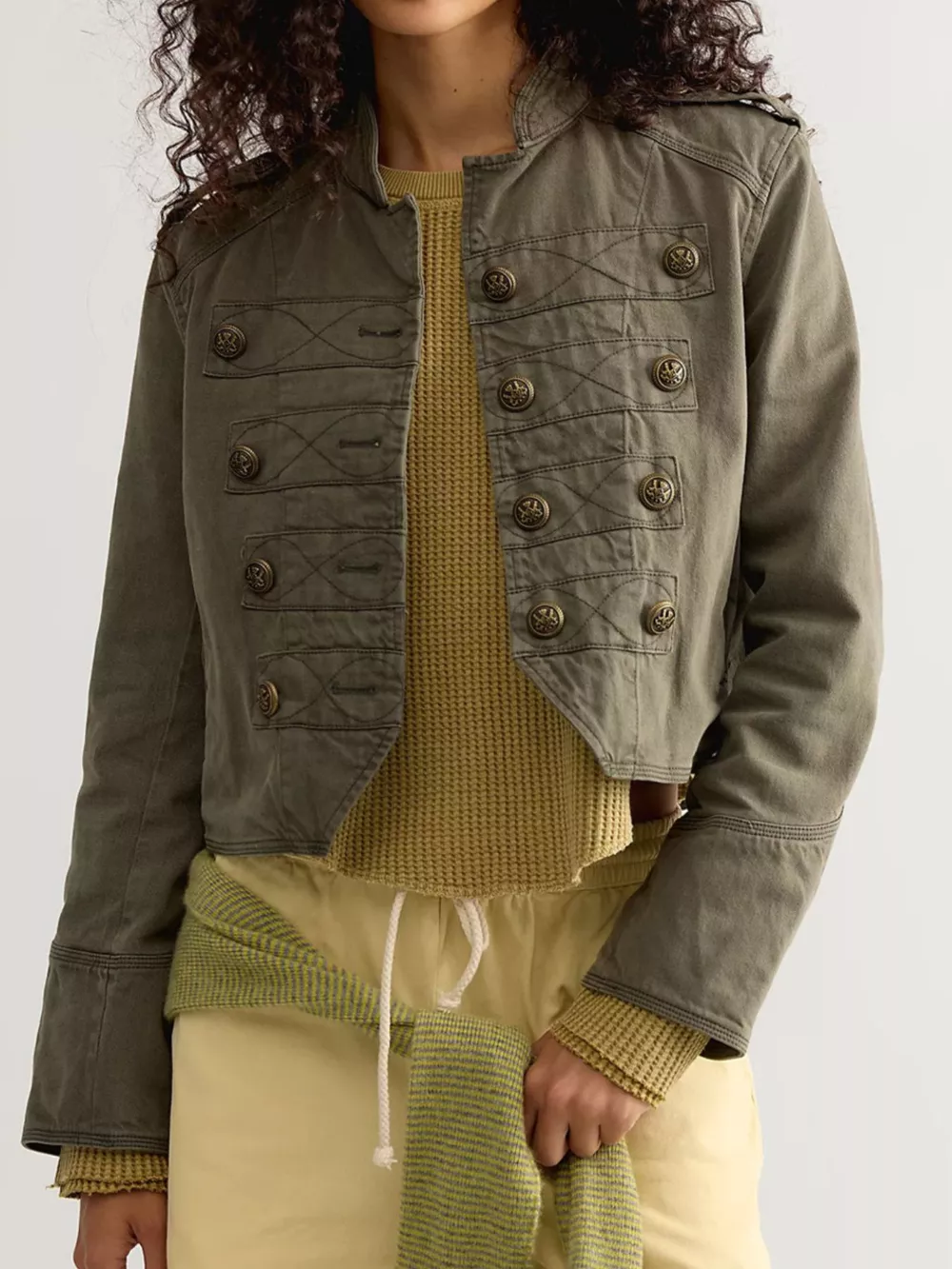 Decorative Button Cropped Jacket, image 8