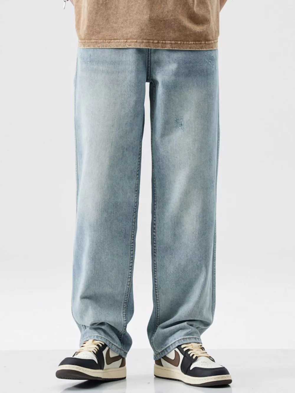 Men's Wash Wide Leg Jeans