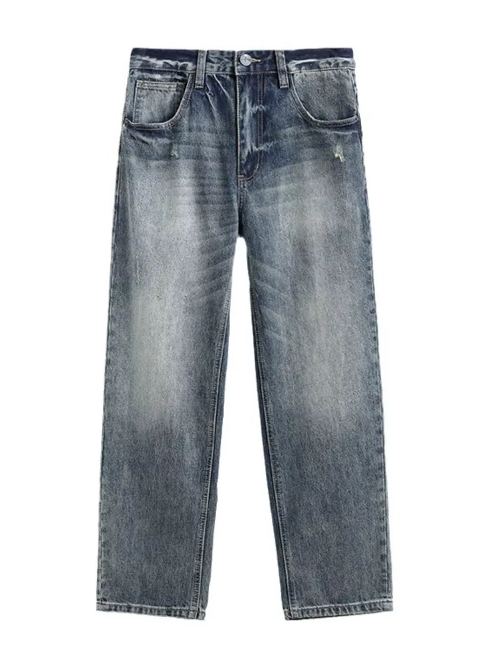 Men's Wash Wide Leg Relaxed Fit Jeans, image 6