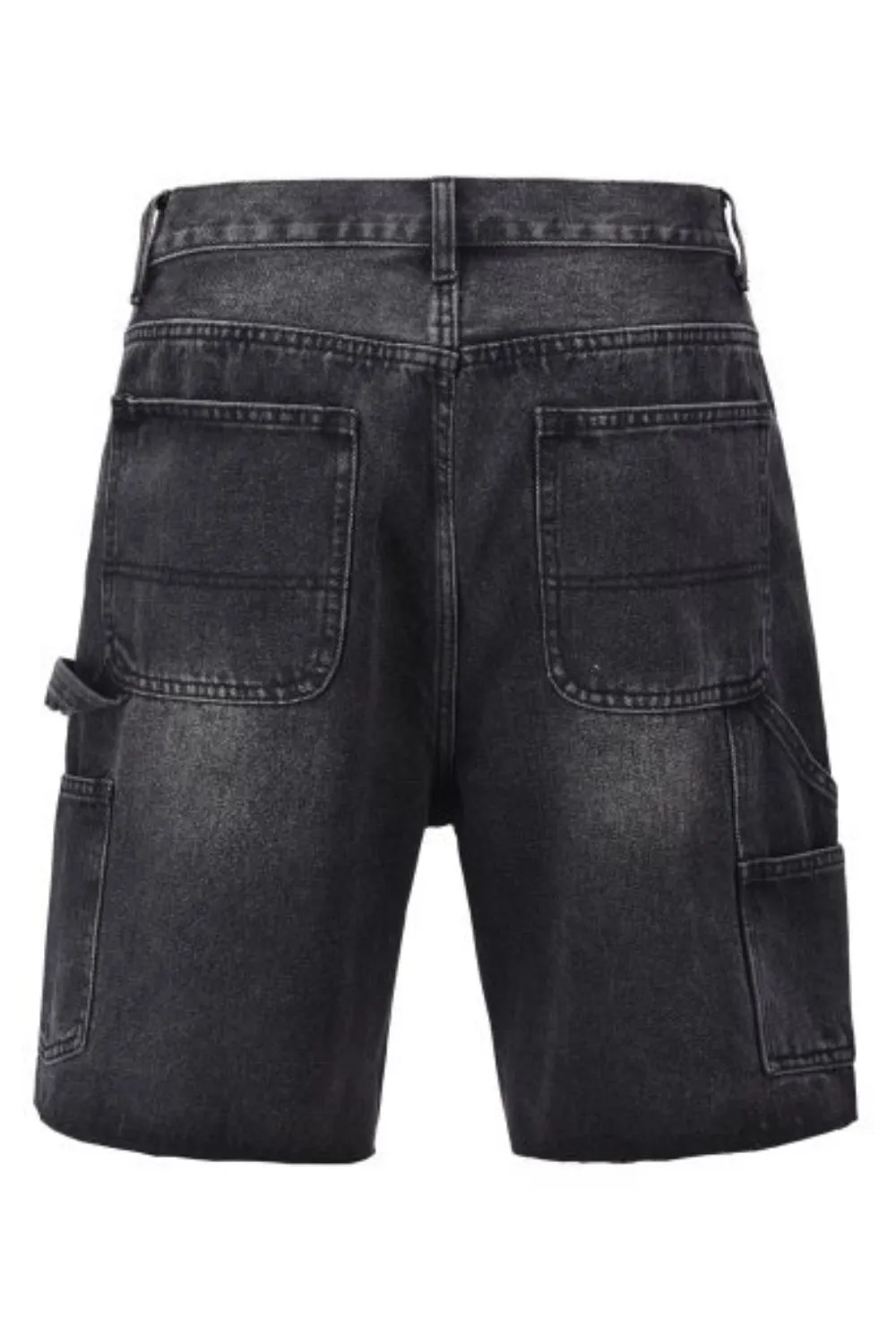 Men's Washed Cargo Denim Shorts, image 5