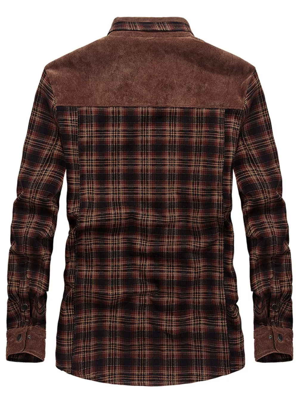 Men's Full Size Plaid Fleece Lined Snap Down Jacket Plus Size, image 4