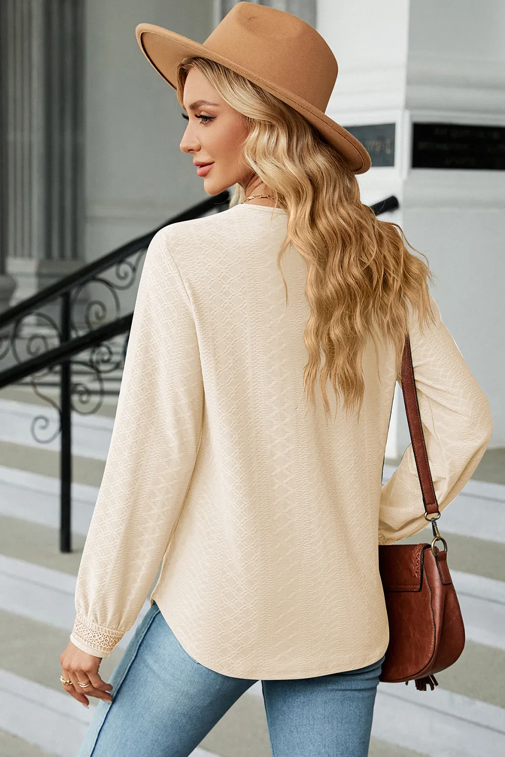 V-Neck Long Sleeve T-Shirt, image 18