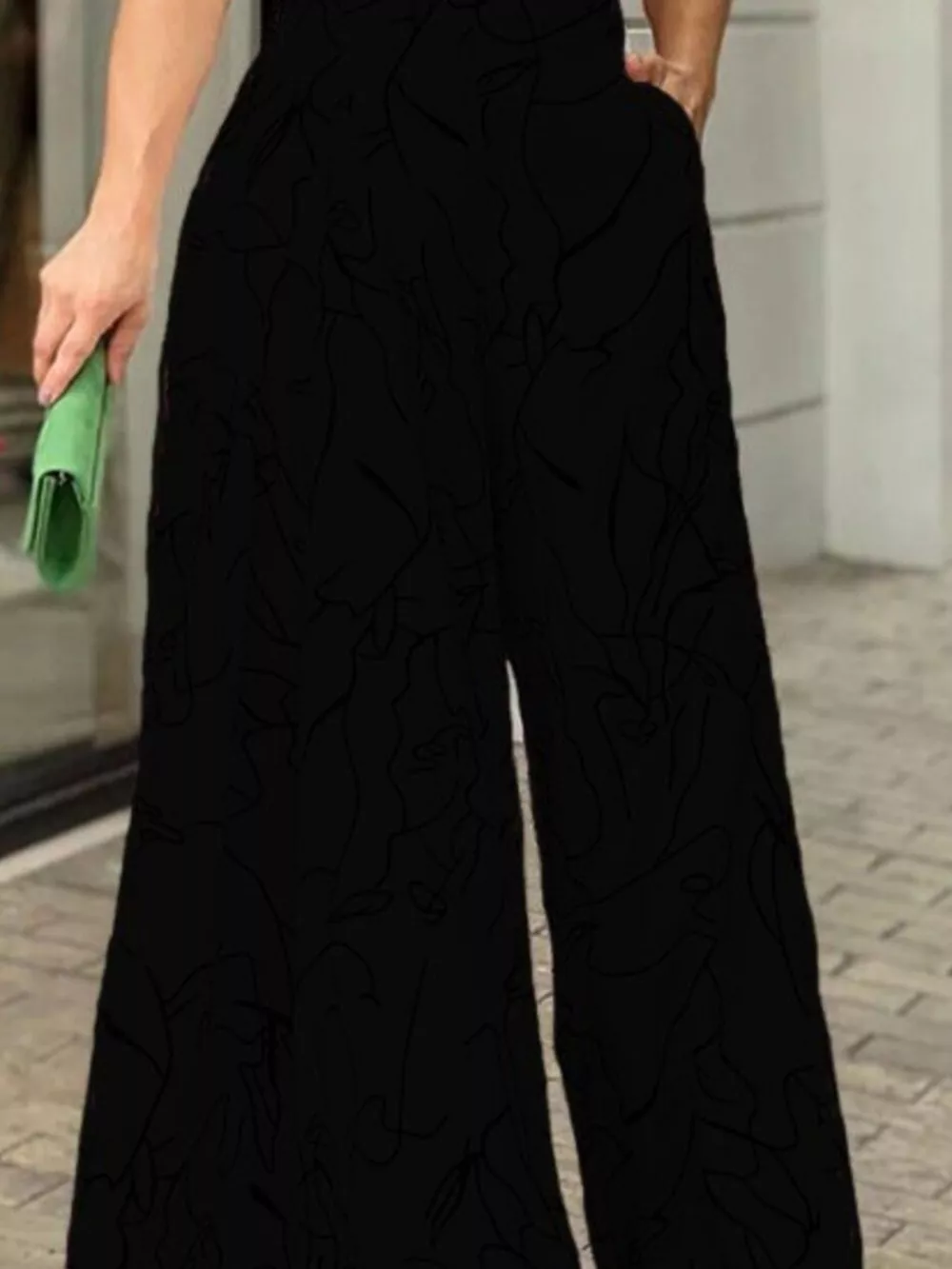 Halter Neck Abstract Print Wide Leg Jumpsuit, image 12