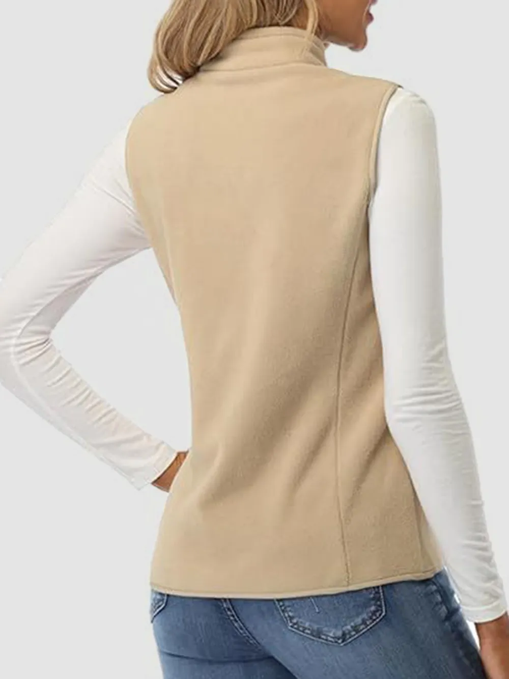 Zip Up Turtleneck Vest with Pockets, image 4
