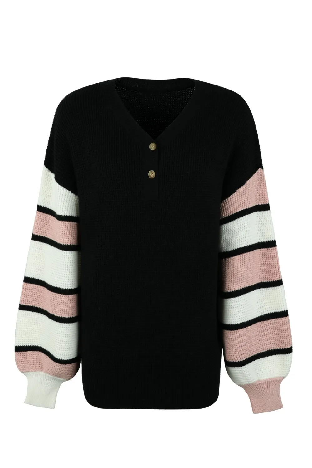Color Block V-Neck Dropped Shoulder Sweater, image 10