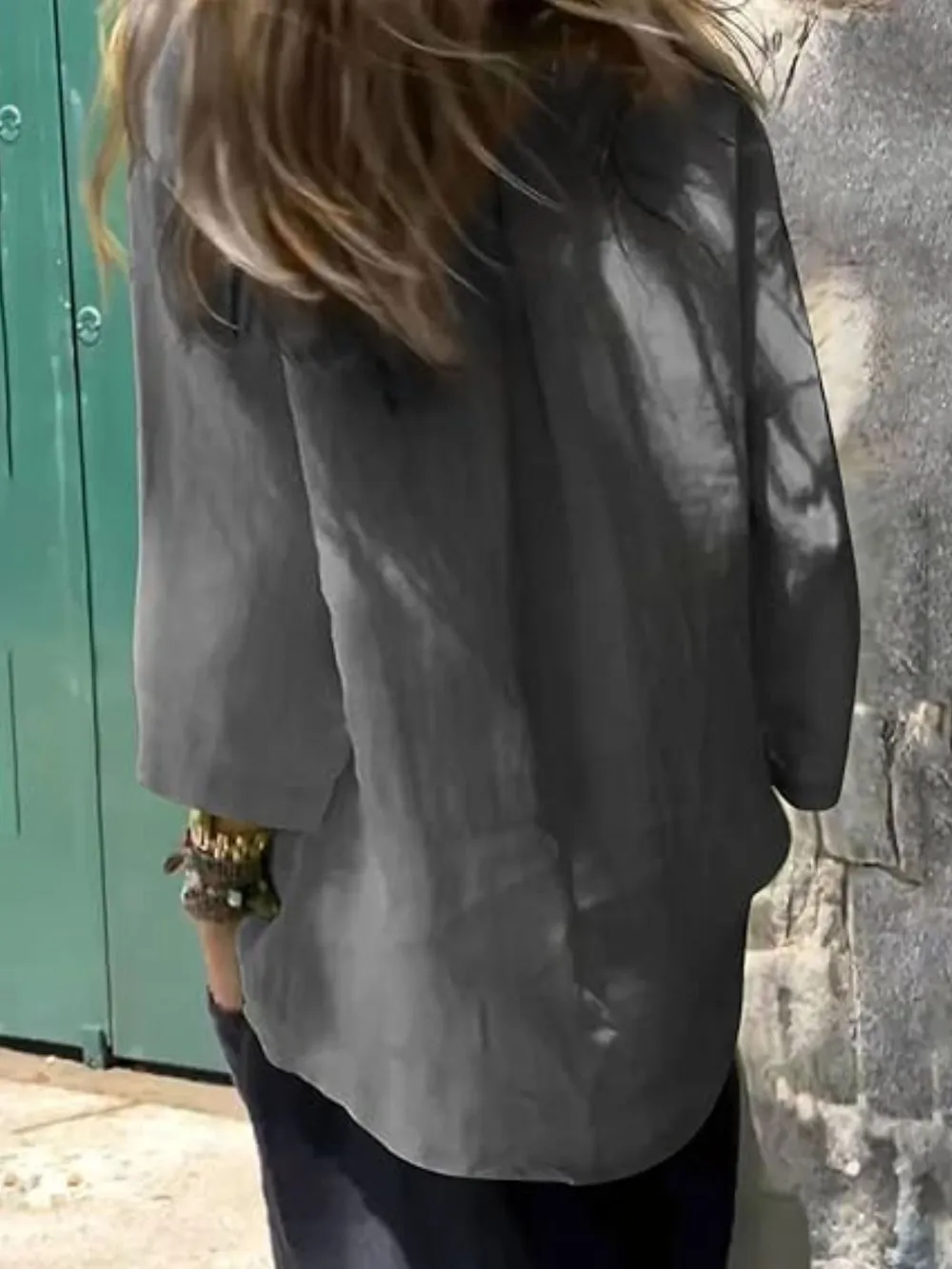 Full Size Round Neck Relaxed Fit Blouse Plus Size, image 22