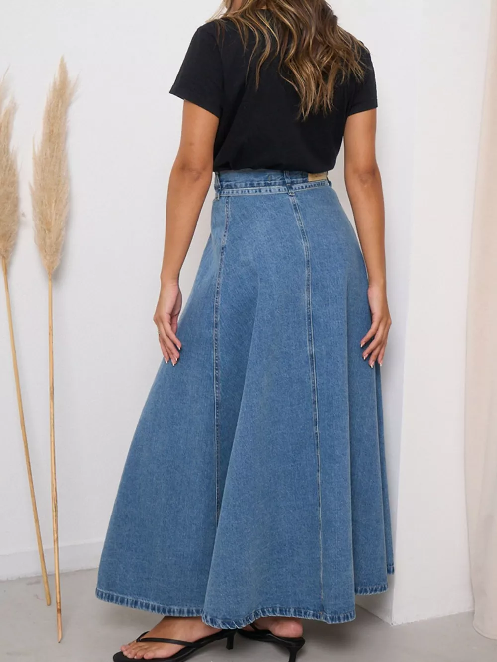 High-Waisted Denim Skirt, image 7