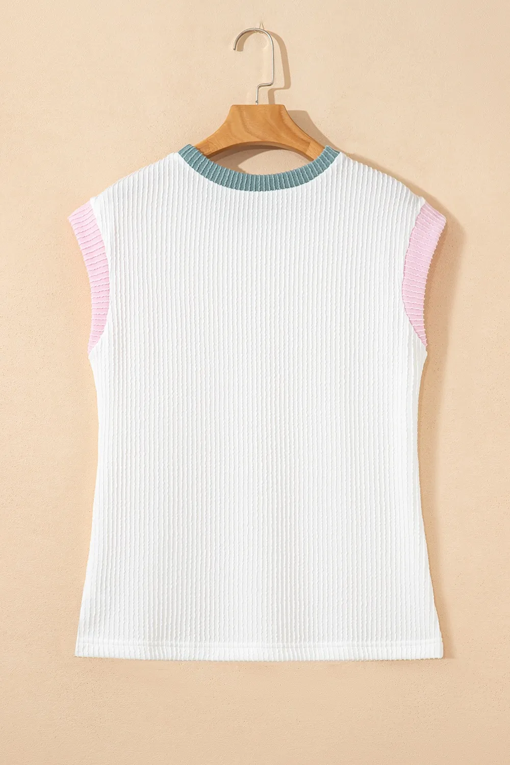 Contrast Trim Ribbed Knit Sleeveless Top, image 27