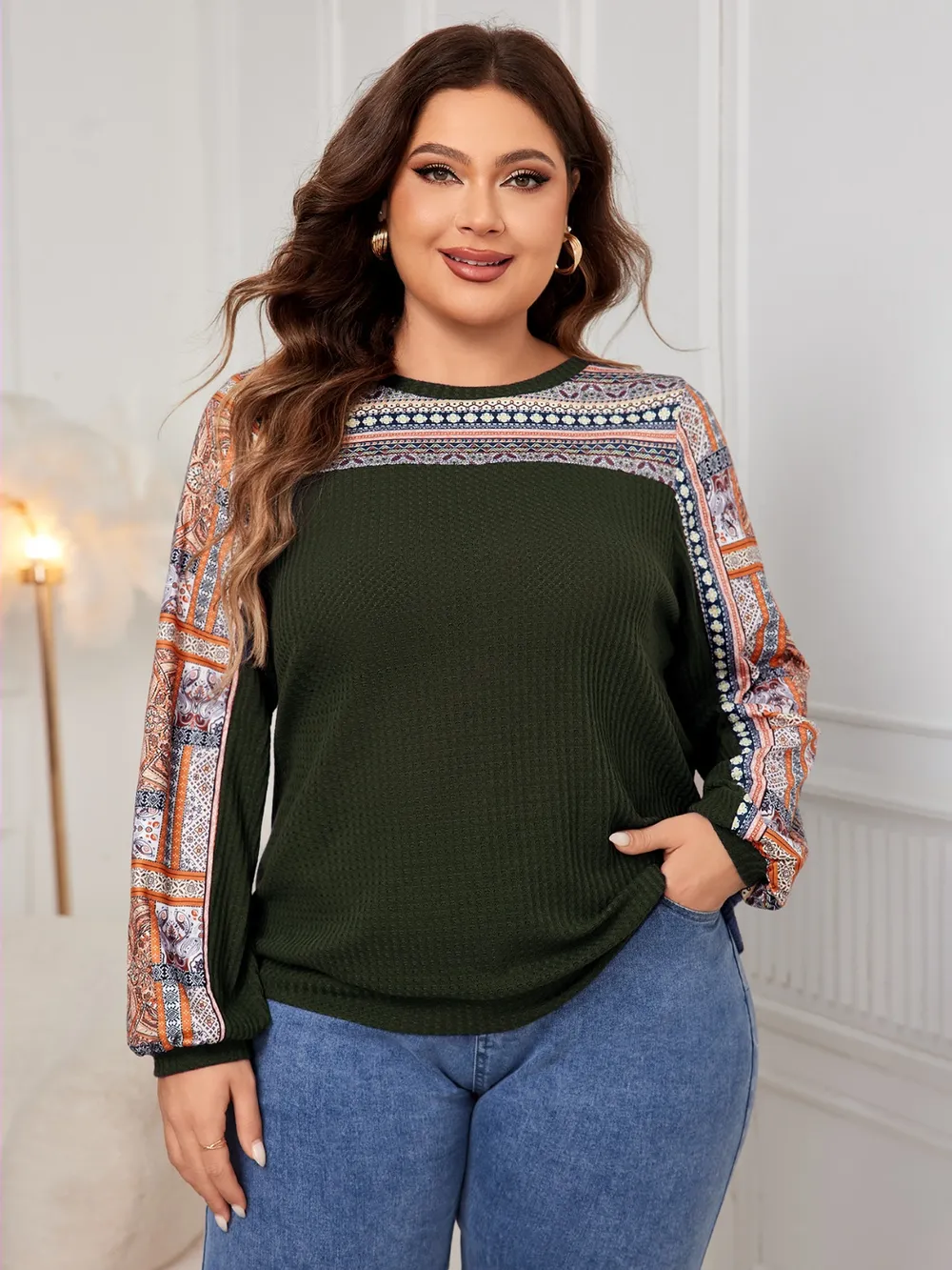 Plus Size Printed Long Sleeve Sweatshirt, image 15