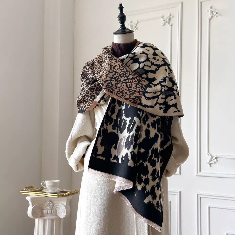 Leopard Print Winter Scarf