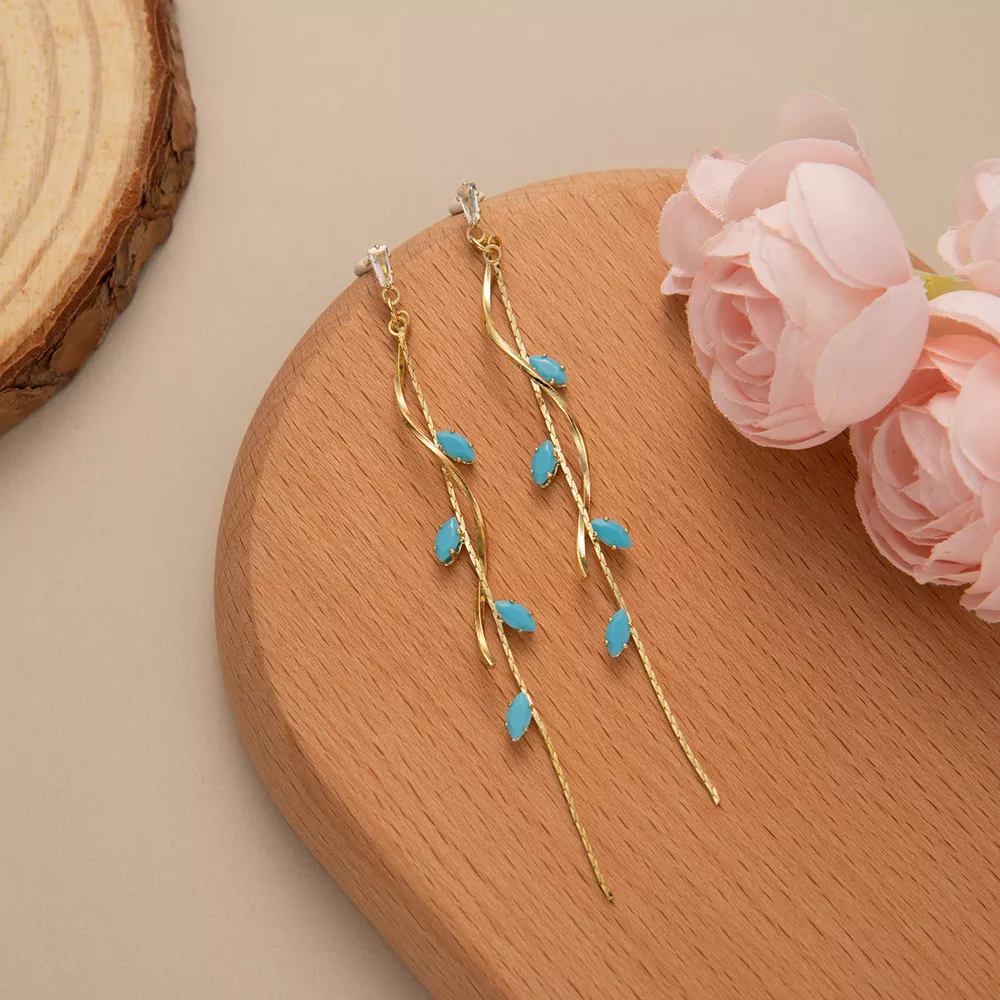 18K Gold-Plated Chain Drop Earrings, image 2