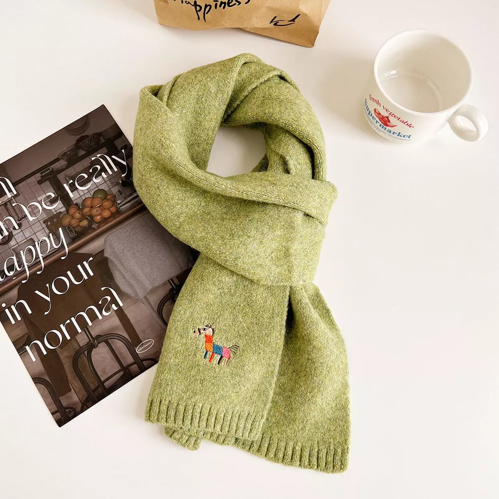 Embroidered Warm Winter Scarf, image 3