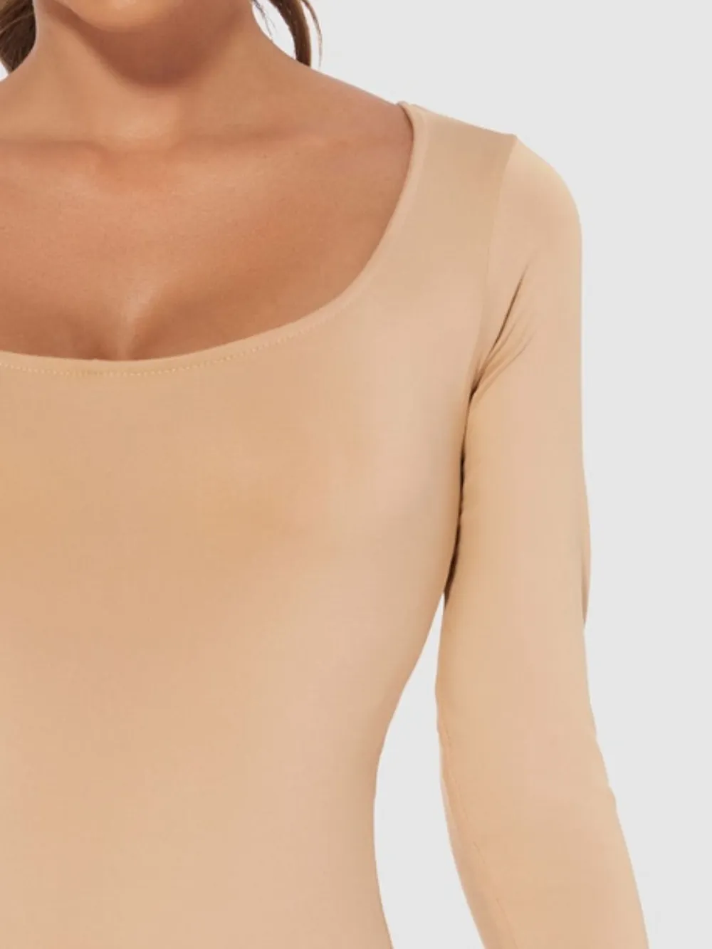 Full Size Scoop Neck Long Sleeve Bodysuit, image 8