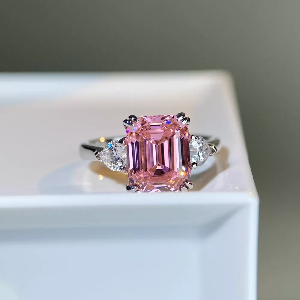 925 Sterling Silver Zircon Geometric Ring, image 5