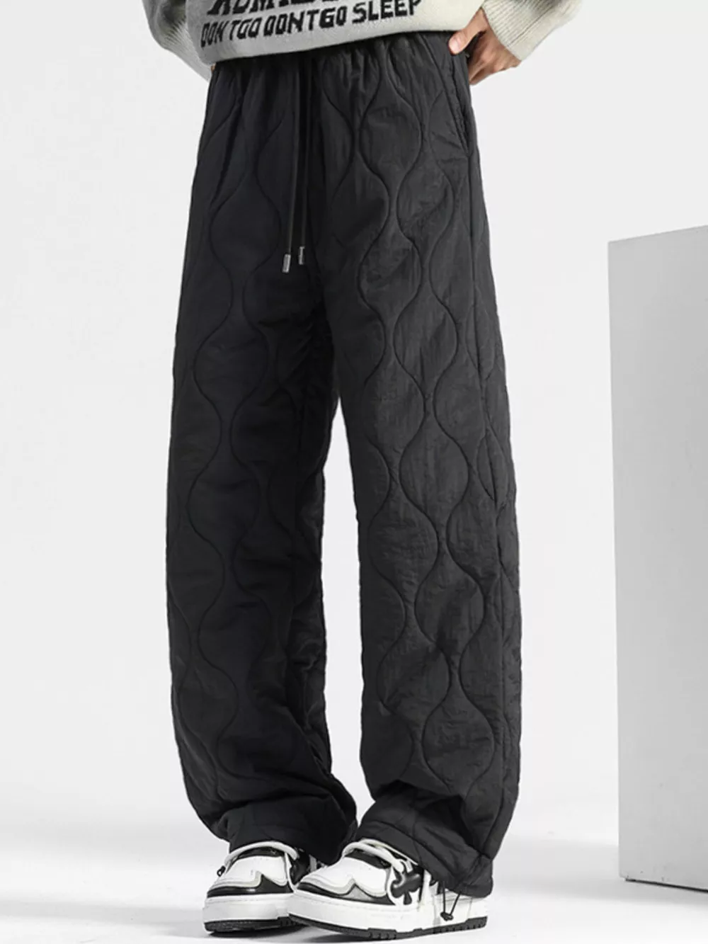 Men's Plus Size Quilted Loose-Fit Pants, image 5