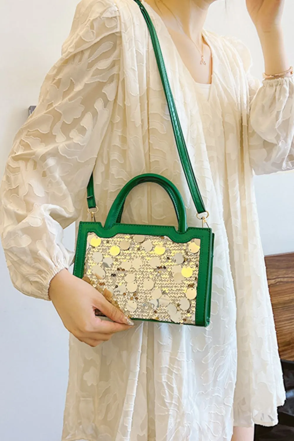 PU Leather Sequin Handbag, image 14