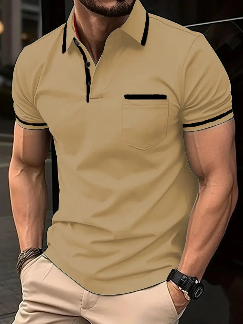 Men's Full Size Collared Neck Short Sleeve Polo Plus Size, image 10