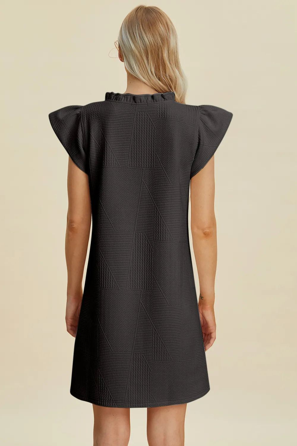 Full Size Ruffled V-Neck Cap Sleeve Dress, image 18