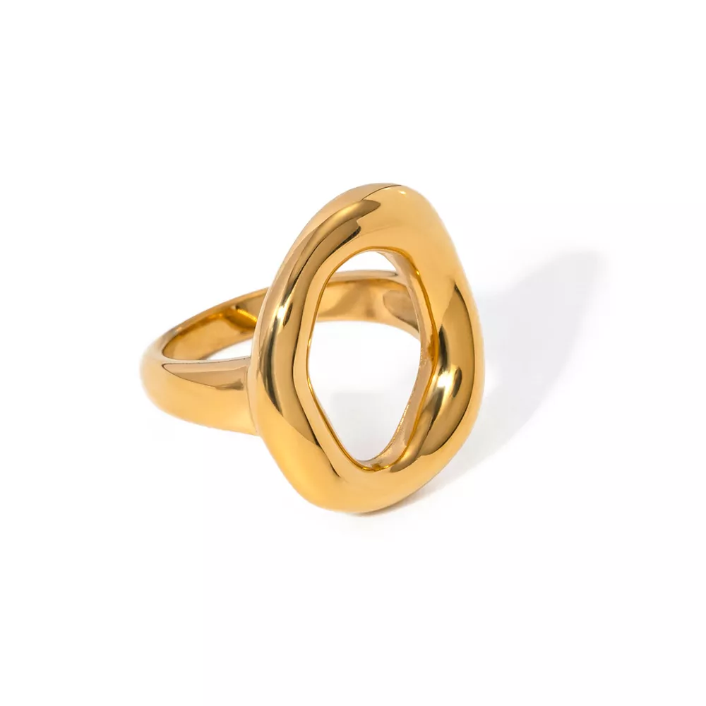 Modern Hollow Oval Ring, image 5