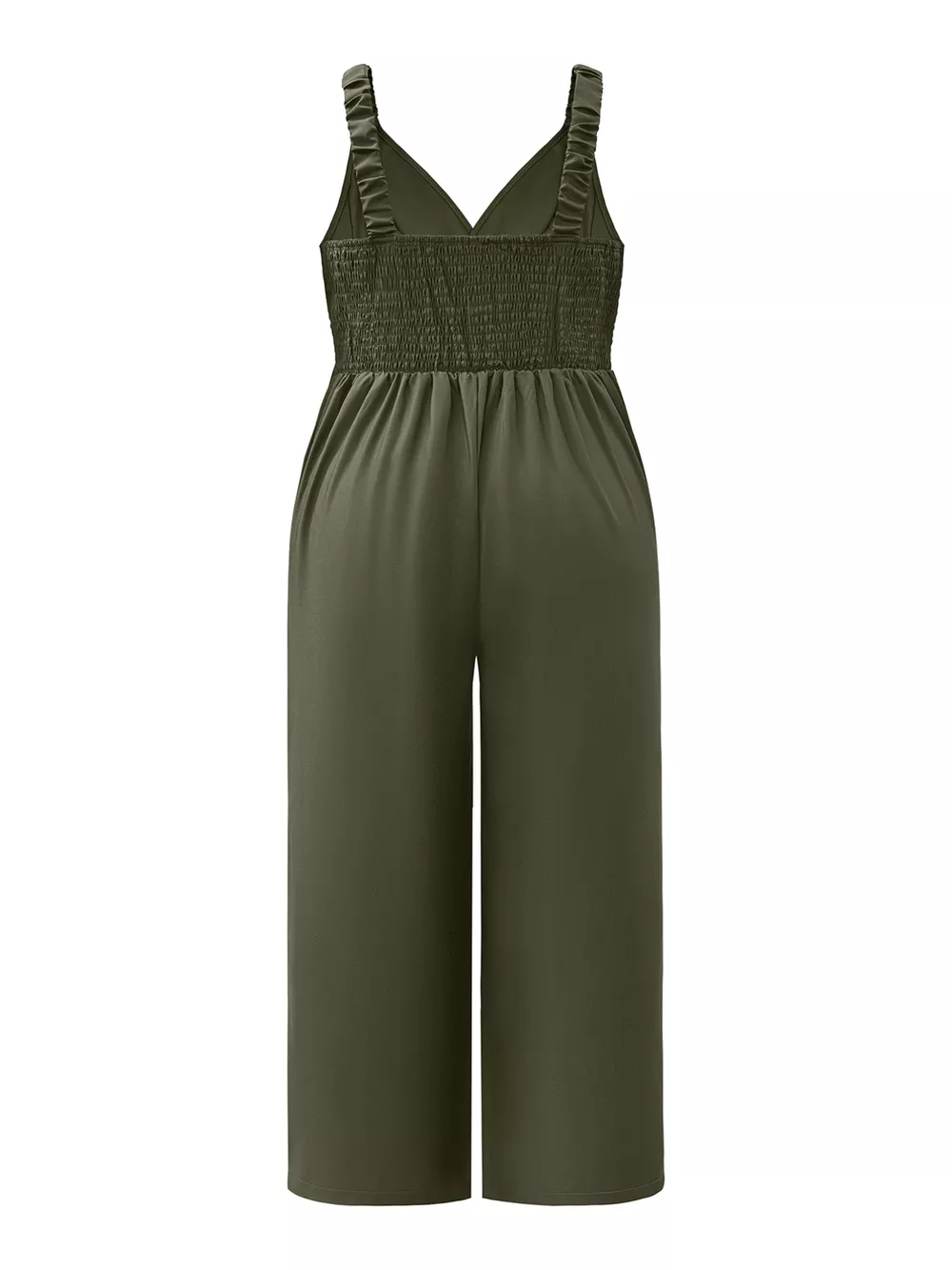 Plus Size Smocked Wide Leg Jumpsuit, image 6