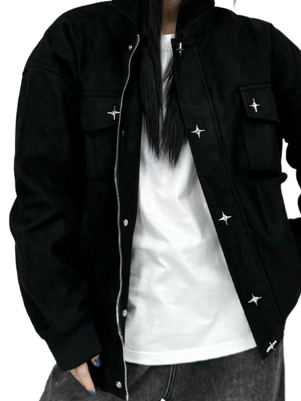 Men's Collared Neck Long Sleeve Jacket, image 2
