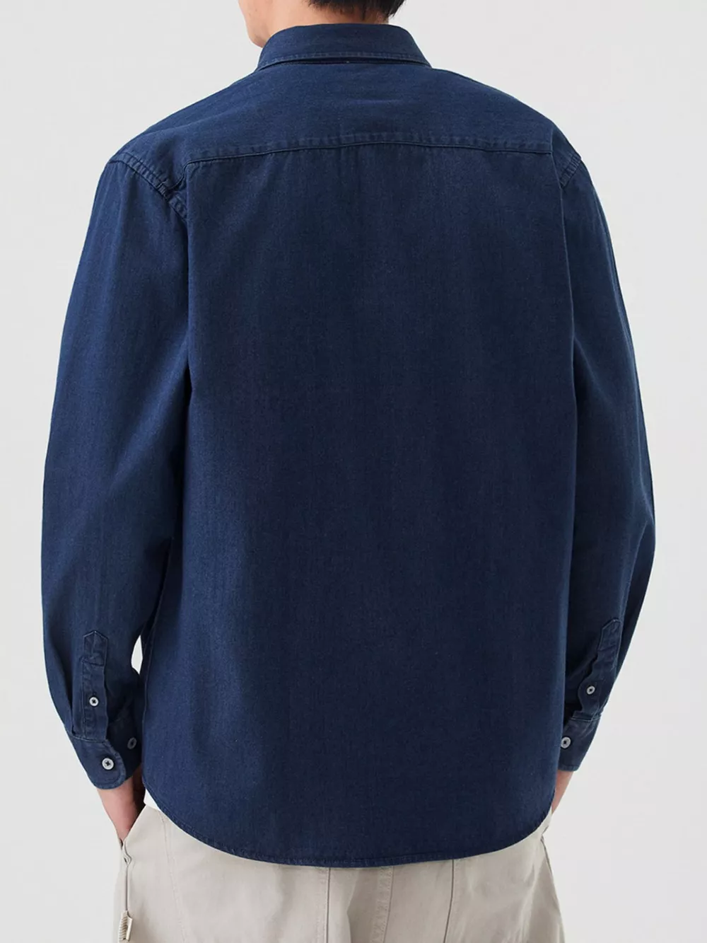 Men's Full Size Button-Down Denim Shirt Plus Size, image 3