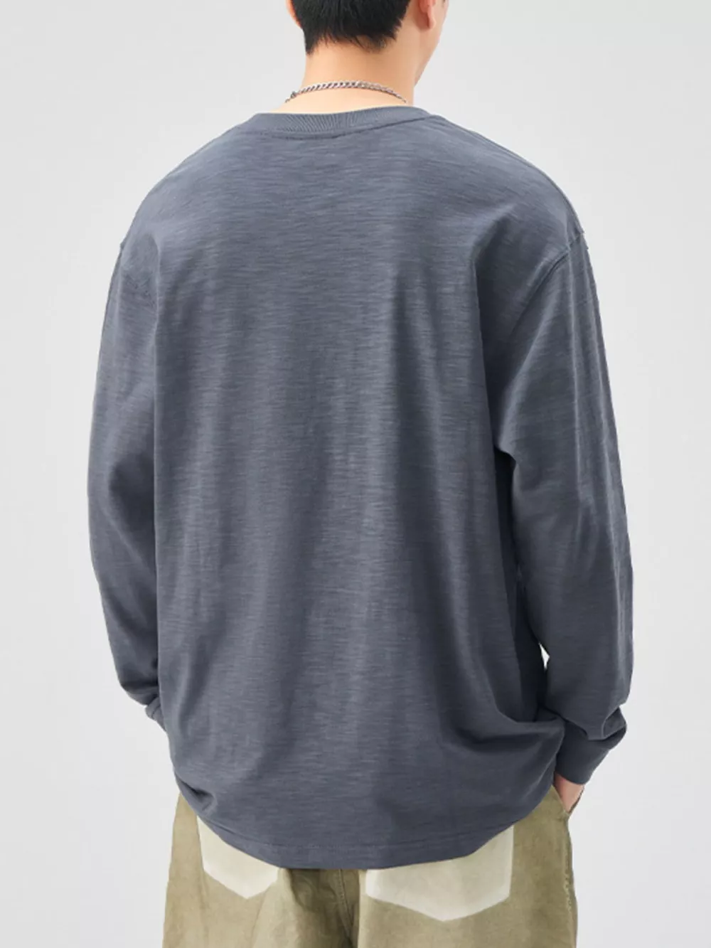 Men's Plus Size Casual Long Sleeve T-Shirt, image 7