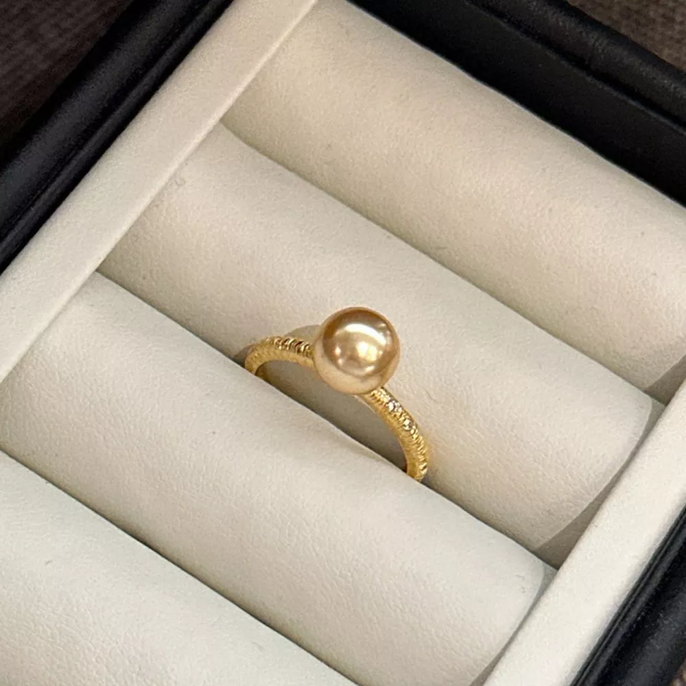 18K Gold-Plated Pearl Ring, image 4