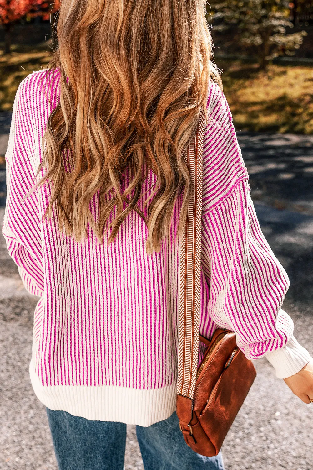 Round Neck Dropped Shoulder Sweater, image 11