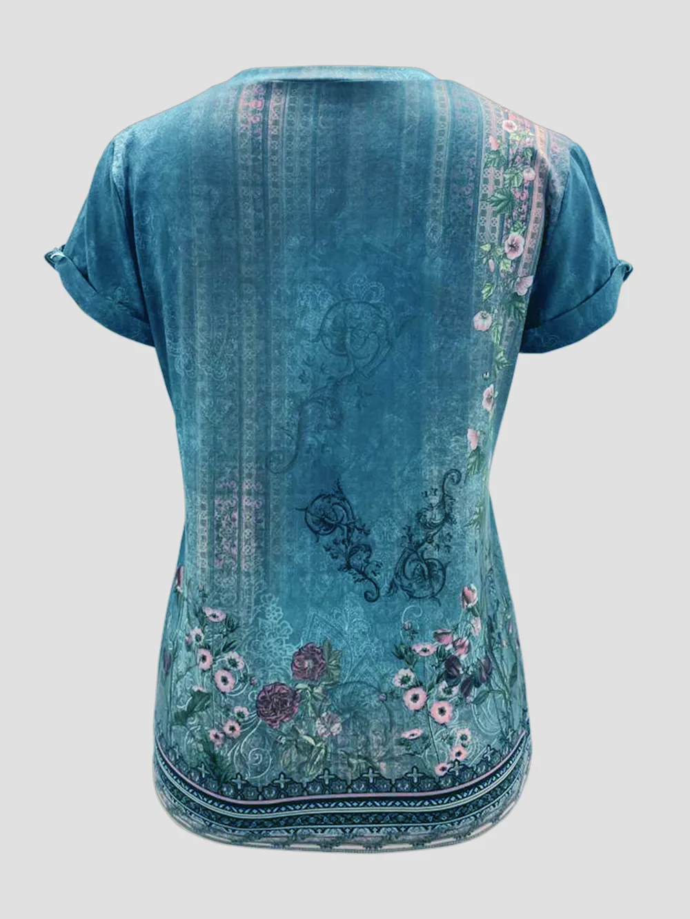 Printed Round Neck Short Sleeve T-Shirt, image 7