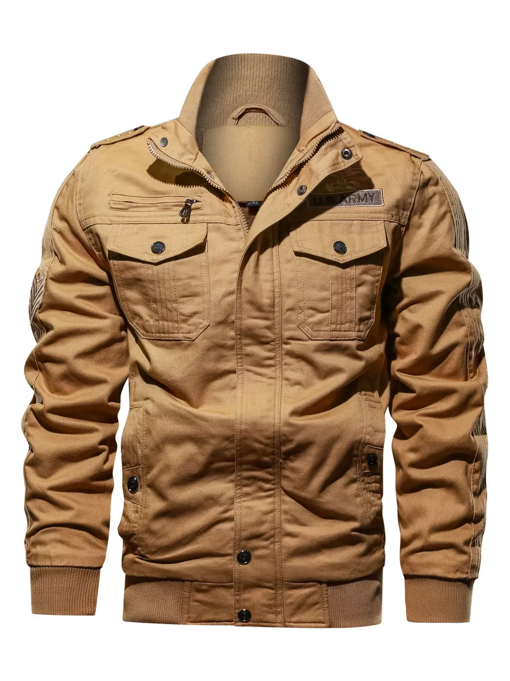 Men's Plus Size Zip Up Lightweight Bomber Jacket, image 3