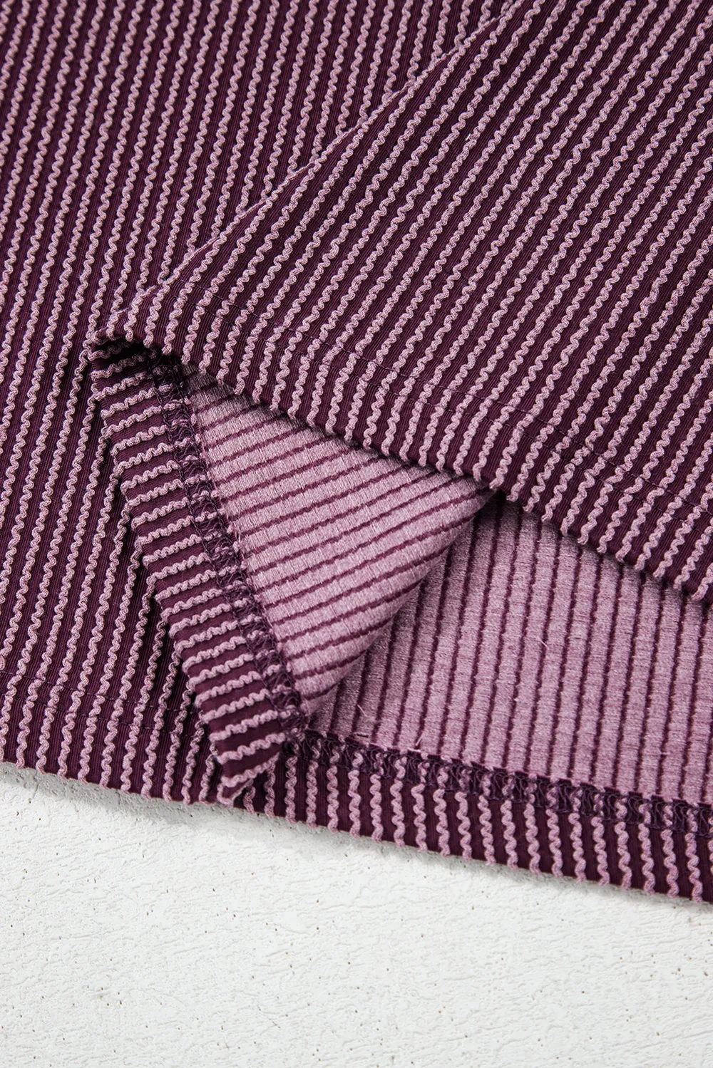 Corded Knit Mock Neck Short Sleeve T Shirt, image 8