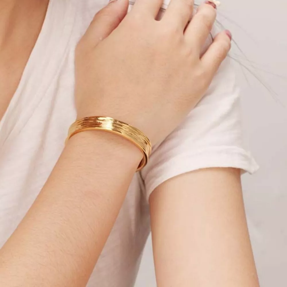 18K Gold-Plated Copper Open Bracelet